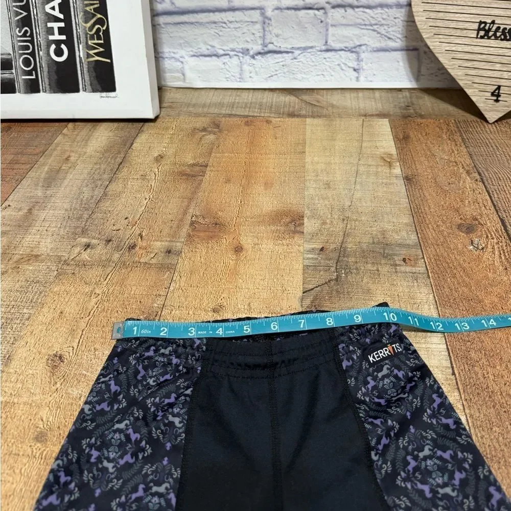 Kerrits Kids Performance Knee Patch Tight-M-Black/purple Horsing Around M
